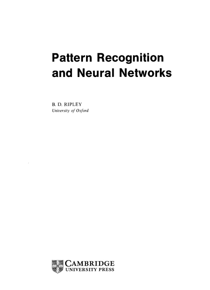 Pattern Recognition and Neural Networks